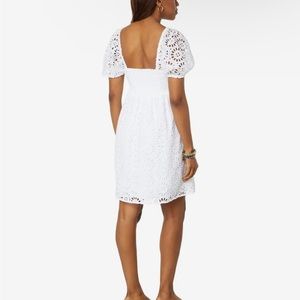 Lilly Pulitzer Kay Short Sleeve Eyelet Dress in Resort White